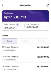 Hasil Reward Extra dari iBooming